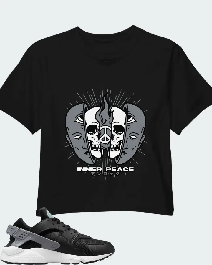 Nike Air Huarache Black Cool Grey Matching Crop Top