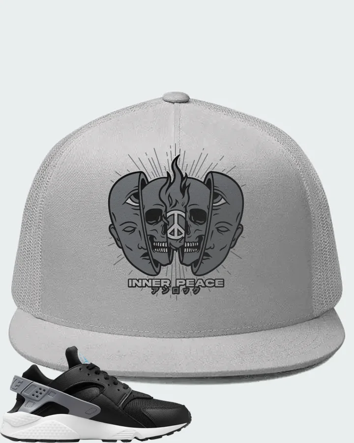 Nike Air Huarache Black Cool Grey Matching Hat