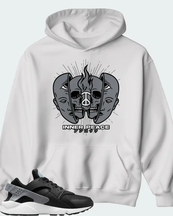 Nike Air Huarache Black Cool Grey Matching Hoodie