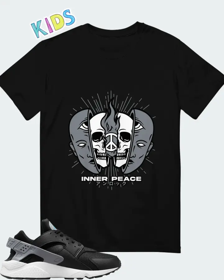 Nike Air Huarache Black Cool Grey Matching Kid's T-Shirt