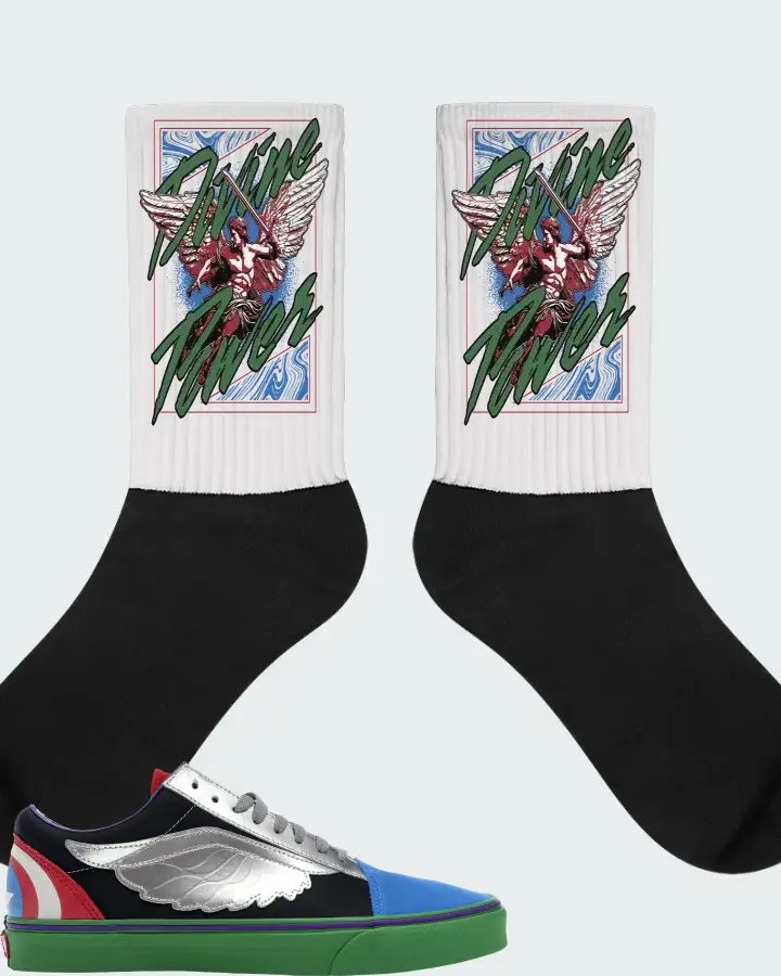 Vans Old Skool Sneaker Matching White Socks (Divine Power) - View 1