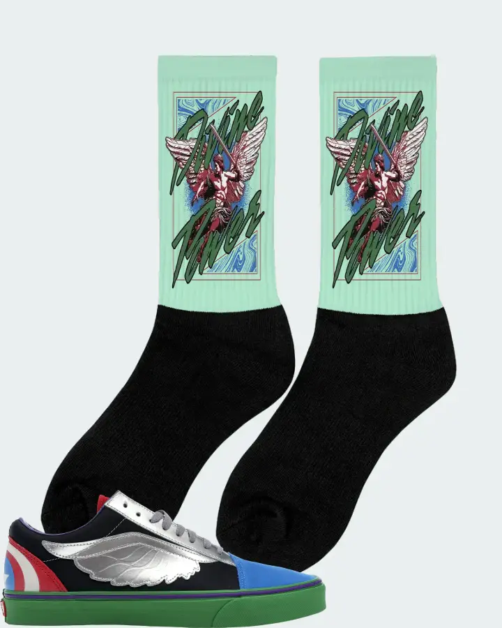 Vans Old Skool Sneaker Matching Mint Socks (Divine Power) - View 3