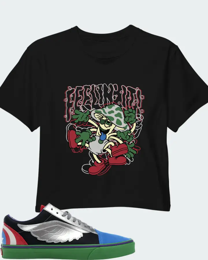 Vans Old Skool Sneaker Matching Black Crop Top (Feeling It) - View 1