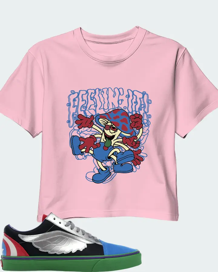 Vans Old Skool Sneaker Matching Pink Crop Top (Feeling It) - View 1