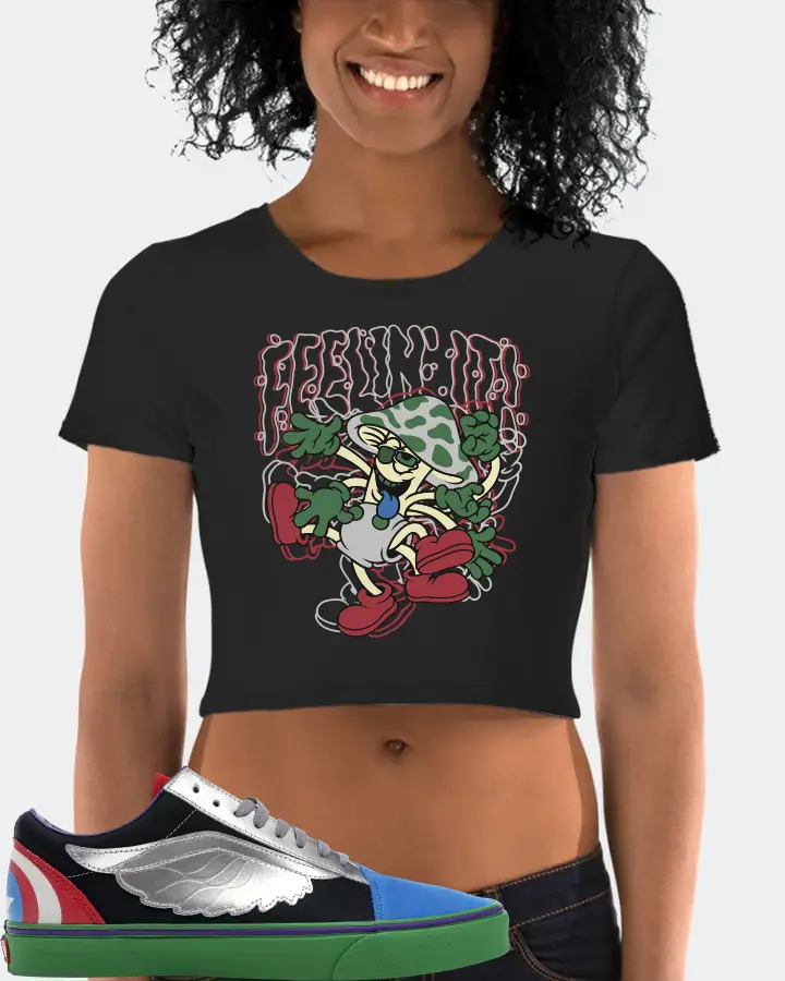 Vans Old Skool Sneaker Matching Black Crop Top (Feeling It) - View 2