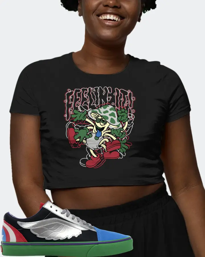 Vans Old Skool Sneaker Matching Black Crop Top (Feeling It) - View 3