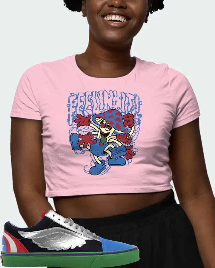 Vans Old Skool Sneaker Matching Pink Crop Top (Feeling It) - View 3