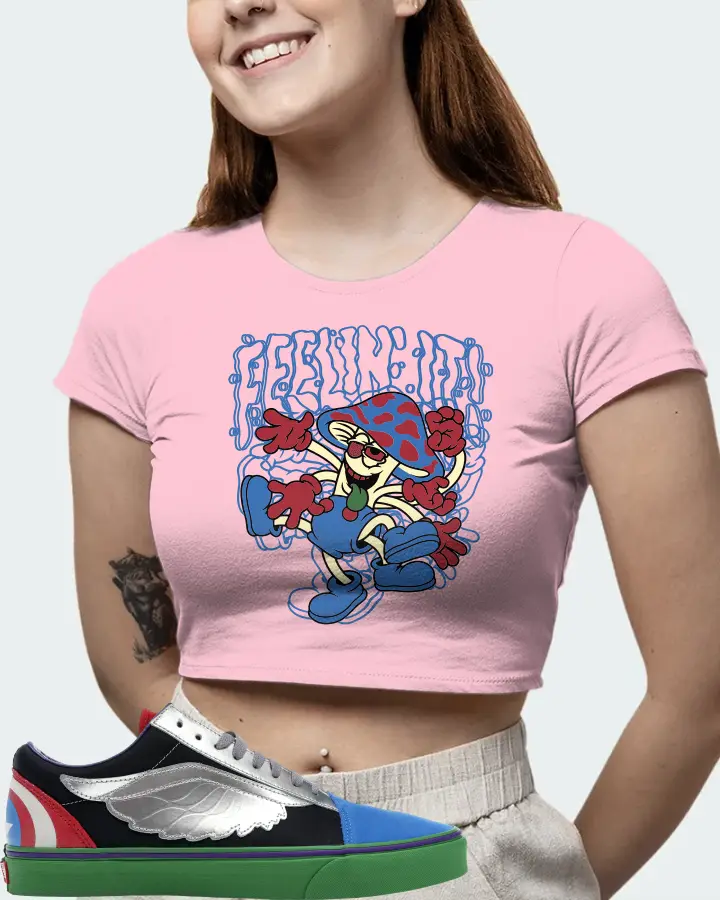 Vans Old Skool Sneaker Matching Pink Crop Top (Feeling It) - View 6