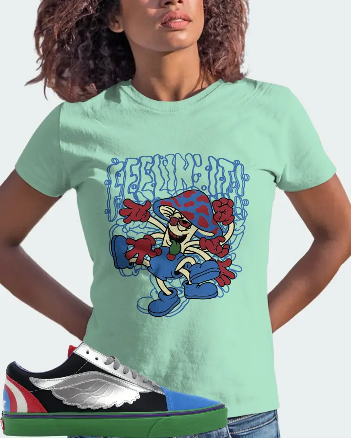 Vans Old Skool Sneaker Matching Mint T-Shirt (Feeling It) - View 3