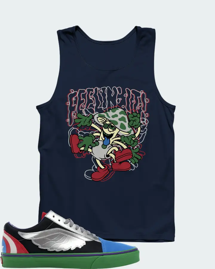 Vans Old Skool Sneaker Matching Navy Tank Top (Feeling It) - View 1