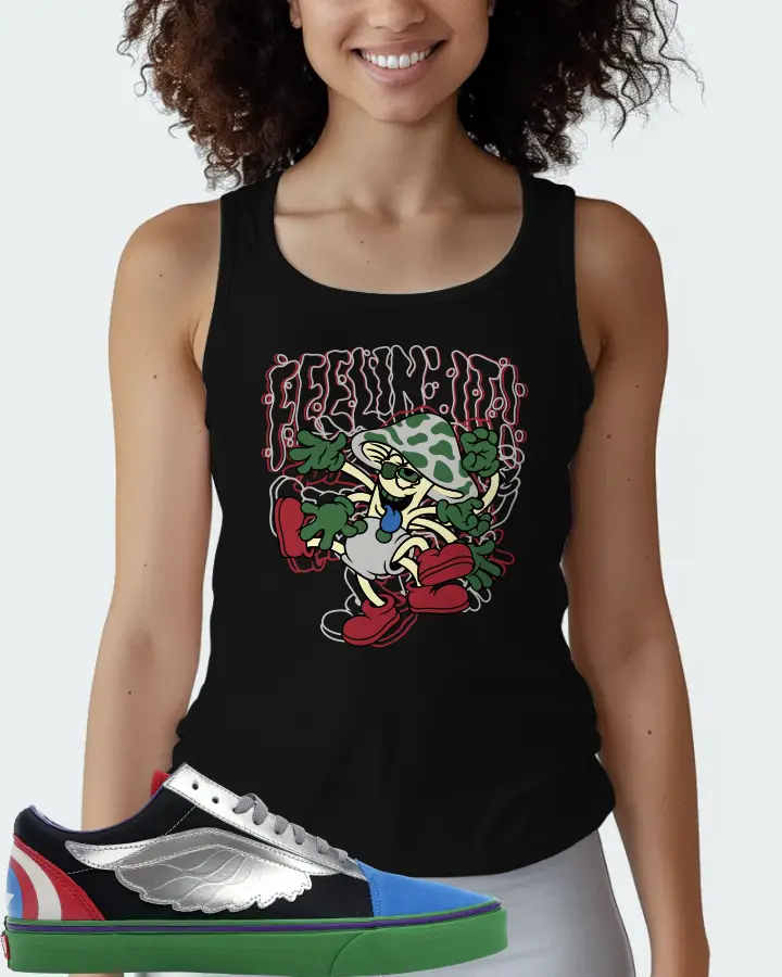 Vans Old Skool Sneaker Matching Black Tank Top (Feeling It) - View 3