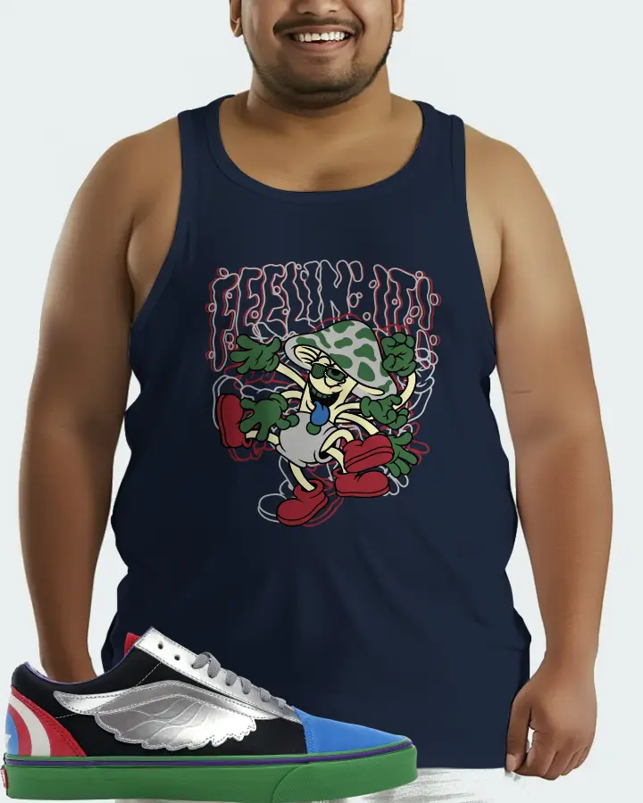 Vans Old Skool Sneaker Matching Navy Tank Top (Feeling It) - View 6