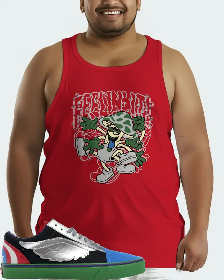 Vans Old Skool Sneaker Matching Red Tank Top (Feeling It) - View 6