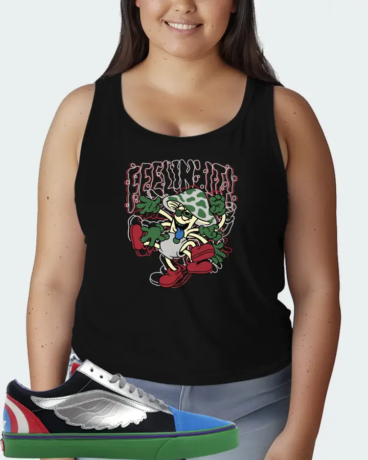 Vans Old Skool Sneaker Matching Black Tank Top (Feeling It) - View 7