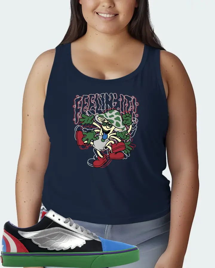 Vans Old Skool Sneaker Matching Navy Tank Top (Feeling It) - View 7