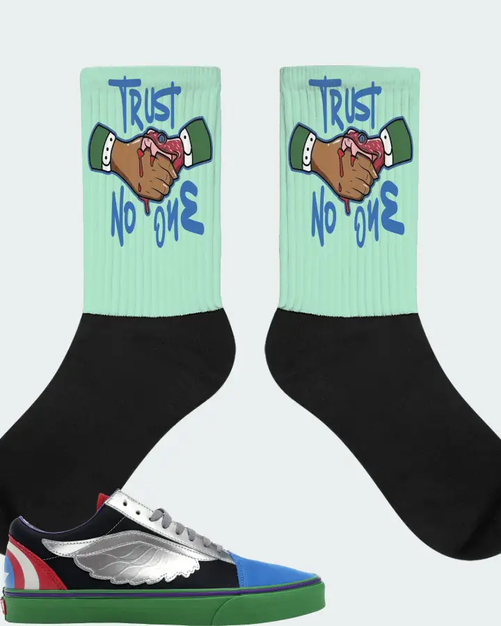 Vans Old Skool Sneaker Matching Mint Socks - Trust No One