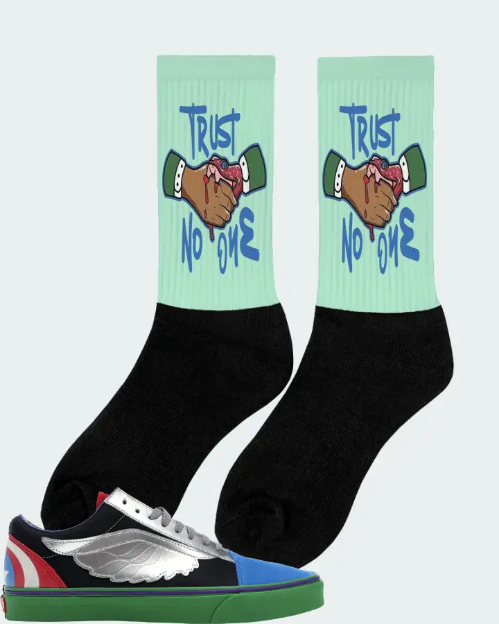 Vans Old Skool Sneaker Matching Mint Socks (Trust No One) - View 3