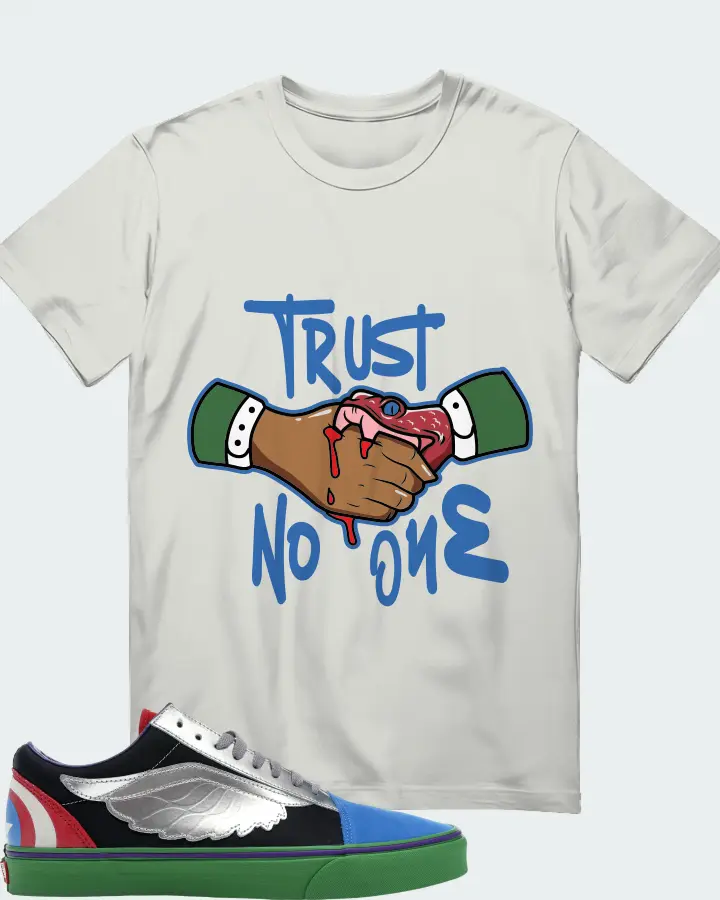 Vans Old Skool Sneaker Matching Silver T-Shirt - Trust No One