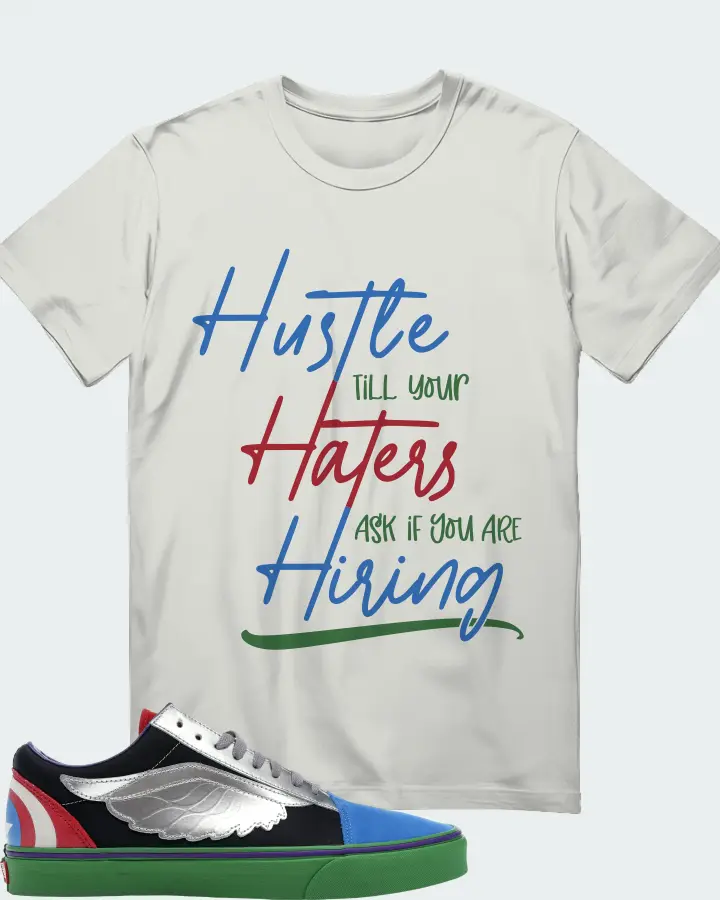 Vans Old Skool Sneaker Matching Silver T-Shirt - HUSTLE TILL YOUR HATERS ASK