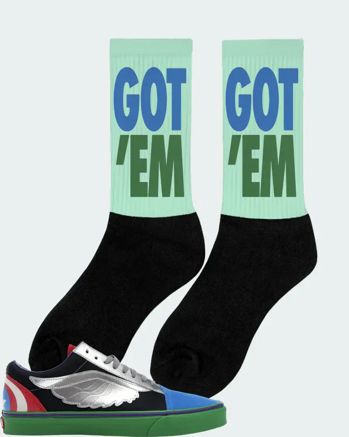 Vans Old Skool Sneaker Matching Mint Socks (Got Em) - View 3