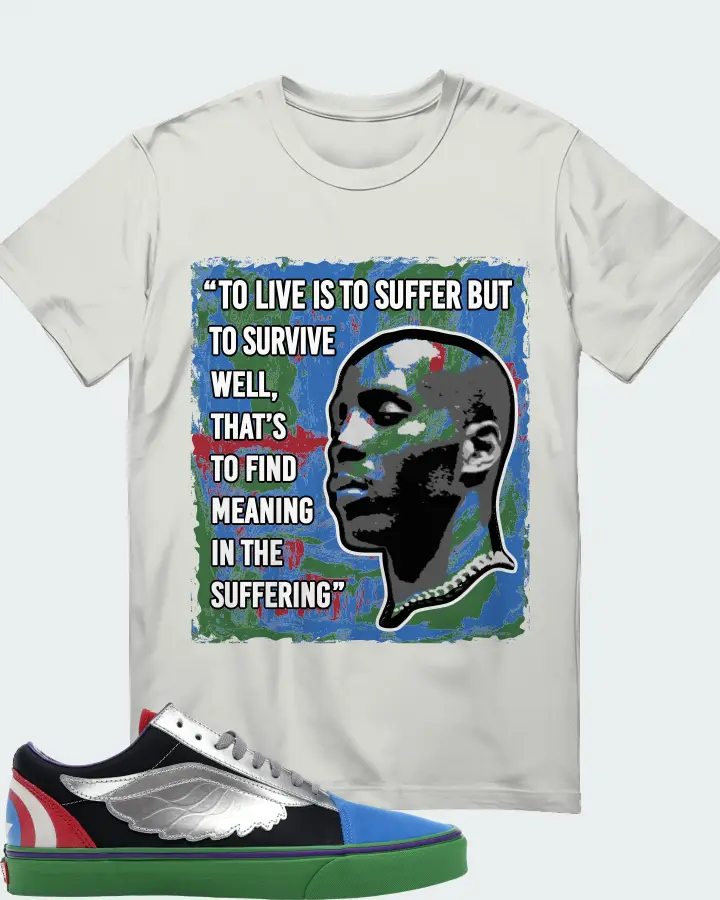 Vans Old Skool Sneaker Matching Silver T-Shirt - DMX Suffer Quote