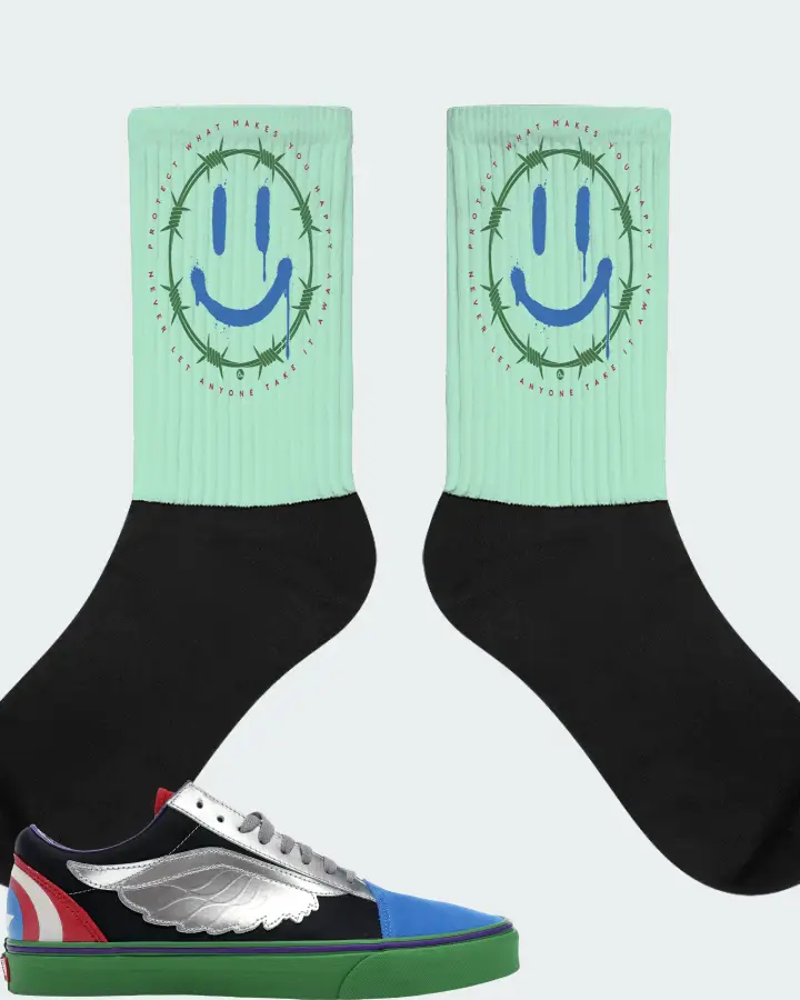 Vans Old Skool Sneaker Matching Mint Socks (PROTECT) - View 1