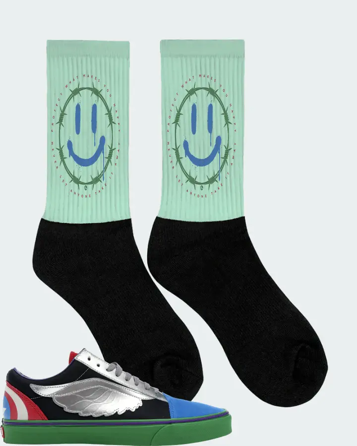 Vans Old Skool Sneaker Matching Mint Socks (PROTECT) - View 2