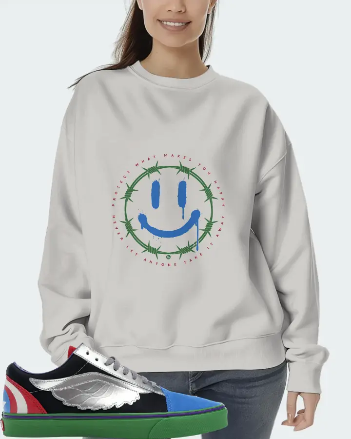 Vans Old Skool Sneaker Matching Grey Sweatshirt (PROTECT) - View 5