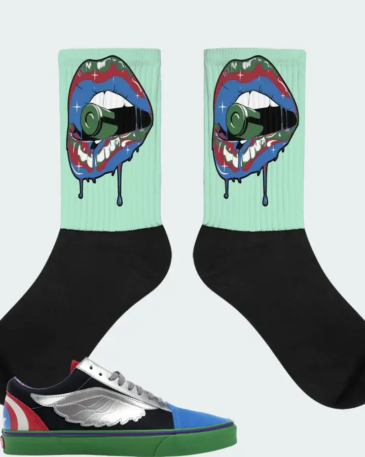 Vans Old Skool Sneaker Matching Mint Socks - Kiss of Death