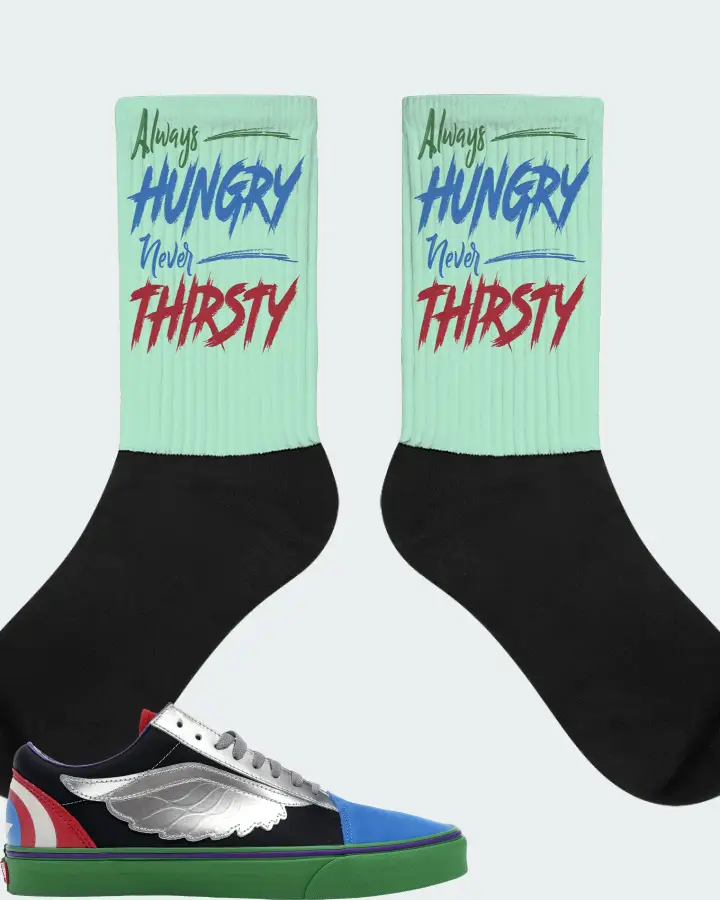 Vans Old Skool Sneaker Matching Mint Socks - Always HUNGRY Never THIRSTY