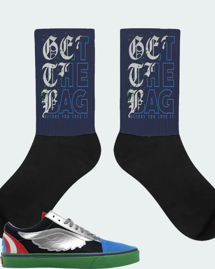 Vans Old Skool Sneaker Matching Navy Socks (GET THE BAG) - View 1