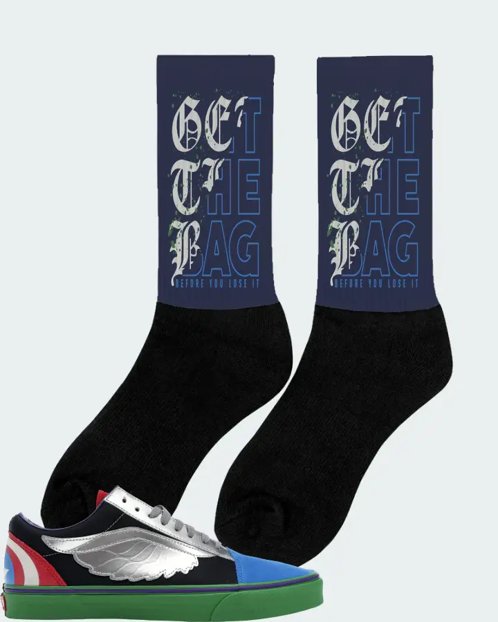 Vans Old Skool Sneaker Matching Navy Socks (GET THE BAG) - View 3