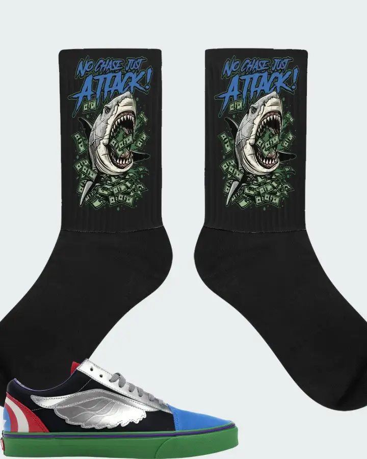 Vans Old Skool Sneaker Matching Black Socks (No Chase, Just Attack) - View 1