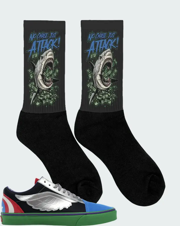 Vans Old Skool Sneaker Matching Black Socks (No Chase, Just Attack) - View 2