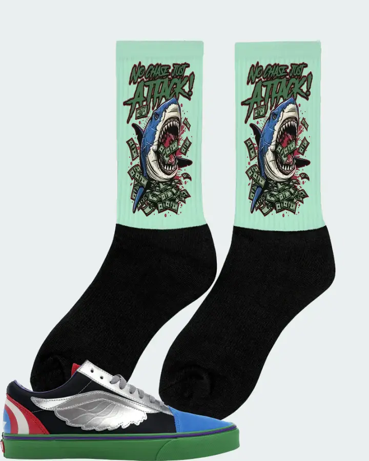Vans Old Skool Sneaker Matching Mint Socks (No Chase, Just Attack) - View 3