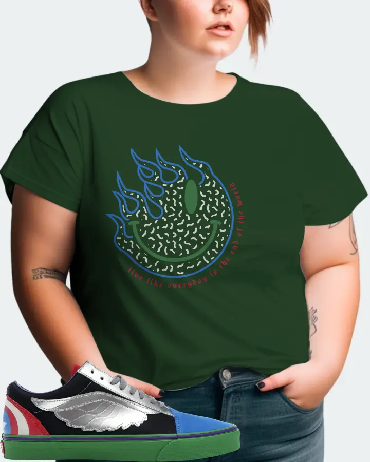 Vans Old Skool Sneaker Matching Forest T-Shirt (Keep Smiling) - View 11