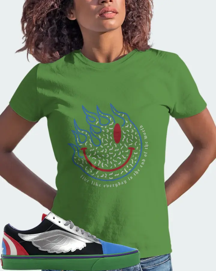 Vans Old Skool Sneaker Matching Leaf T-Shirt (Keep Smiling) - View 3