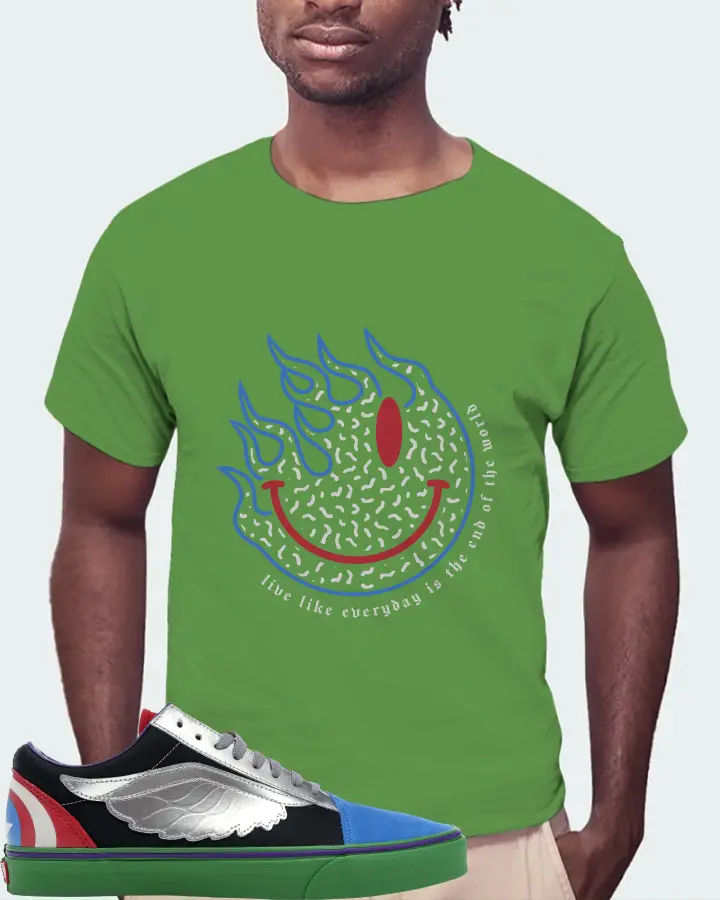 Vans Old Skool Sneaker Matching Leaf T-Shirt (Keep Smiling) - View 4