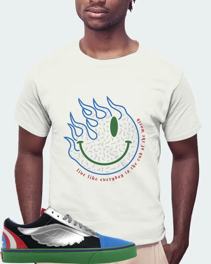 Vans Old Skool Sneaker Matching Ash T-Shirt (Keep Smiling) - View 4