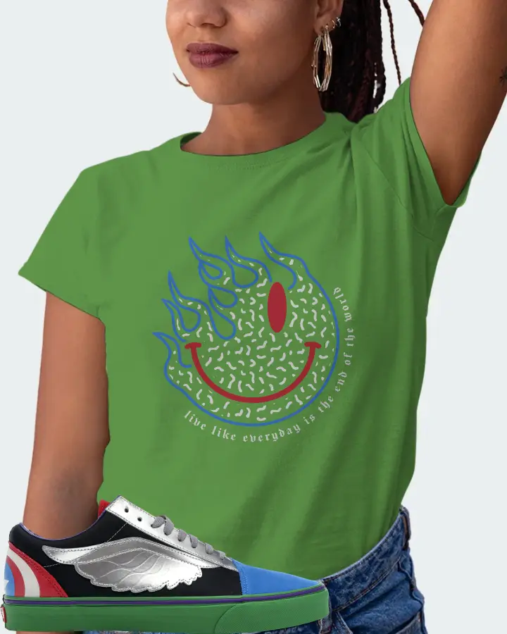 Vans Old Skool Sneaker Matching Leaf T-Shirt (Keep Smiling) - View 5