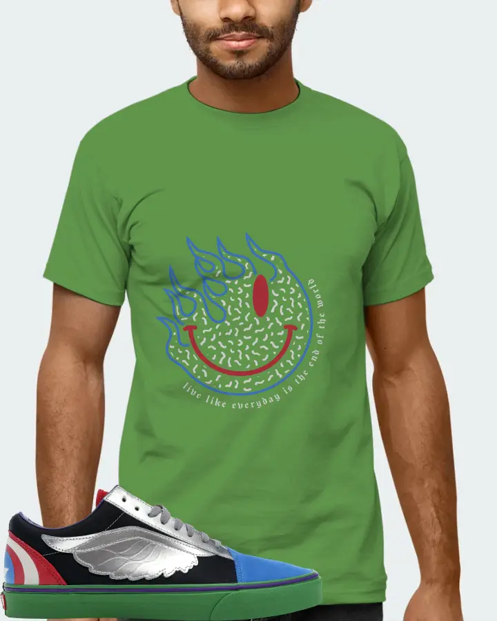 Vans Old Skool Sneaker Matching Leaf T-Shirt (Keep Smiling) - View 6
