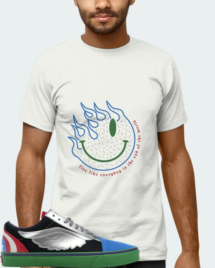 Vans Old Skool Sneaker Matching Ash T-Shirt (Keep Smiling) - View 6
