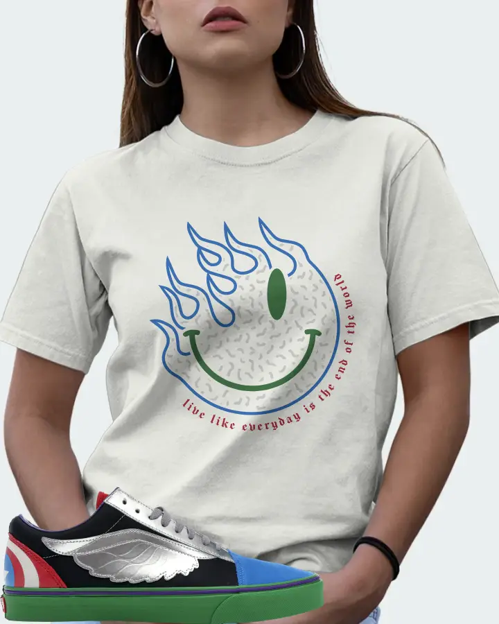 Vans Old Skool Sneaker Matching Ash T-Shirt (Keep Smiling) - View 7
