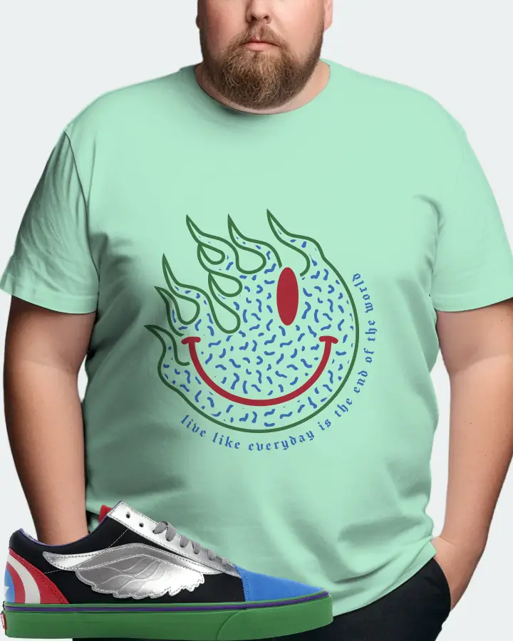 Vans Old Skool Sneaker Matching Mint T-Shirt (Keep Smiling) - View 8
