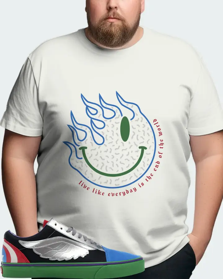 Vans Old Skool Sneaker Matching Ash T-Shirt (Keep Smiling) - View 8