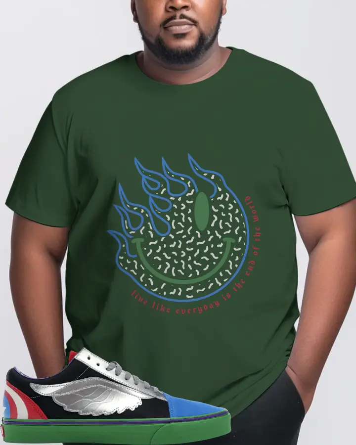Vans Old Skool Sneaker Matching Forest T-Shirt (Keep Smiling) - View 10