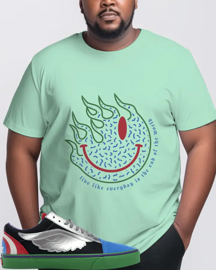 Vans Old Skool Sneaker Matching Mint T-Shirt (Keep Smiling) - View 10