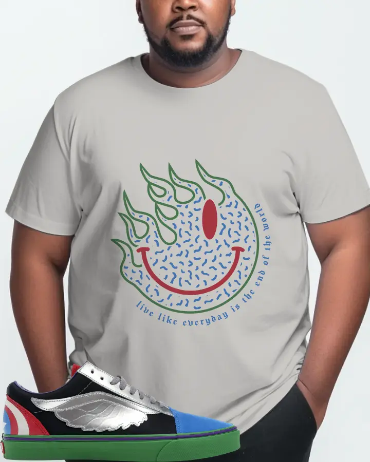 Vans Old Skool Sneaker Matching Grey T-Shirt (Keep Smiling) - View 10