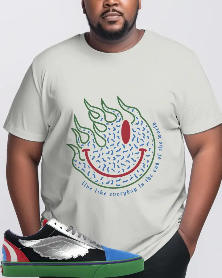 Vans Old Skool Sneaker Matching Silver T-Shirt (Keep Smiling) - View 10