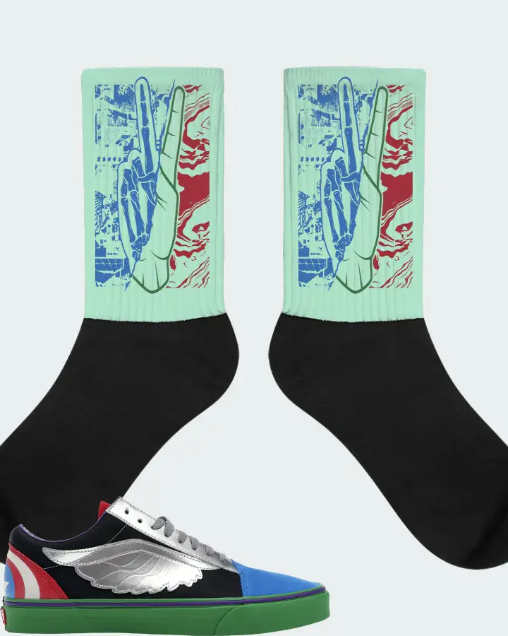 Vans Old Skool Sneaker Matching Mint Socks - Peace of mind